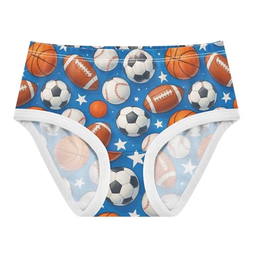 Joisal Bright Toddlers Underwear Floral 2t Cotton Panties for Girl Cute Basketballs Footballs Blue Kids Briefs Undies