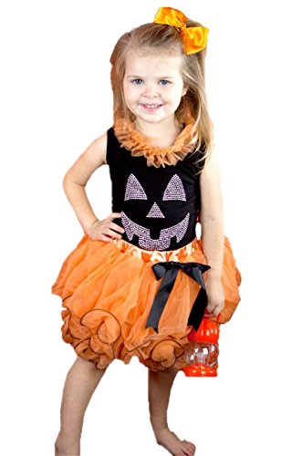 Robe Halloween citrouille anti-irritation avec jupe pétale orange qui ne pique pas