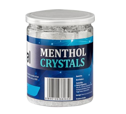 Pure Menthol Crystals 8 oz Cooling Mint Aroma for Soap Making DIY Balms & Cosmetics Refreshing Freshness Smell of Menthol Crystal By Teraval