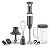 KitchenAid KHBBV83DG Cordless Variable Speed Hand Blender with Chopper and Whisk Attachment, Matte Charcoal Gray