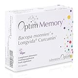 OPTIM Memory Bacopa Monnieri Gélules Brahmi - Curcuma Curcumine Longvida - 30 Gélules Mémoire et Concentration Adulte, Adolescent, Étudiant - Complément Alimentaire