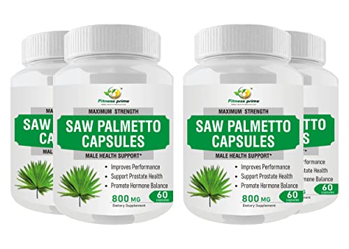 Fitness Prime Saw Palmetto Extract 800 mg Capsules for Healthy Prostate & Male Health Support (240 Capsules (Pack Of 4))