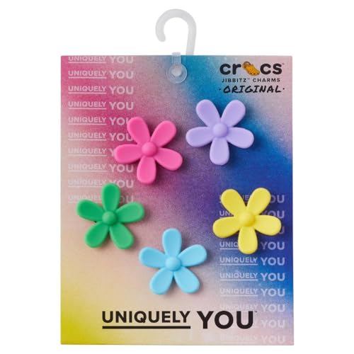Image of Crocs Unisex-Adult Jibbitz Shoe Spirit Girls Multi Pack, Charms for Teens, Flower Power, 5 Pack