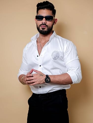 Image of Foomer Green Paisley Printed Opaque Party Shirts
