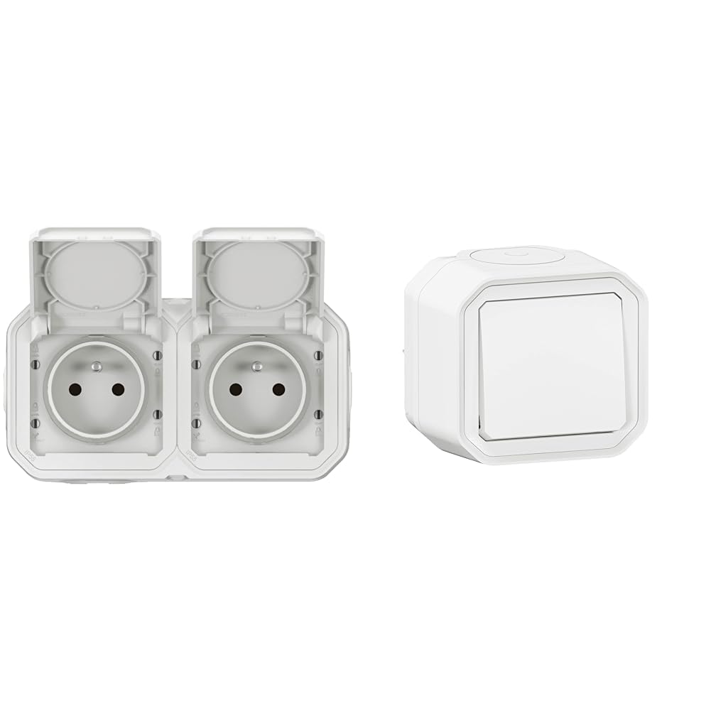 Prise etanche double Legrand Plexo IP55 pour supprimer les courts-circuits dus à la pluie