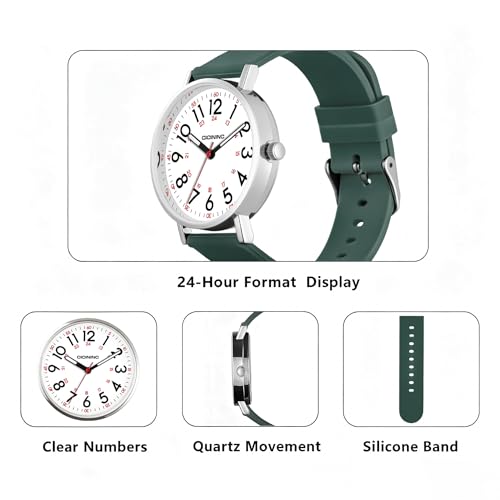 Image of cicininc Nurse Watch for Women,Analog Nursing Watches with 12 /24 Hour Military Time,Second Hand