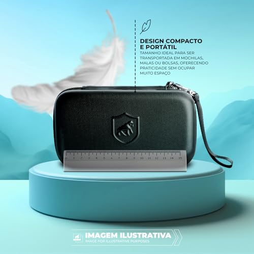 Gshield Necessaire Estojo Rígido Termomoldado com Alça, Organizador de Viagem para Cabos, Eletrônico