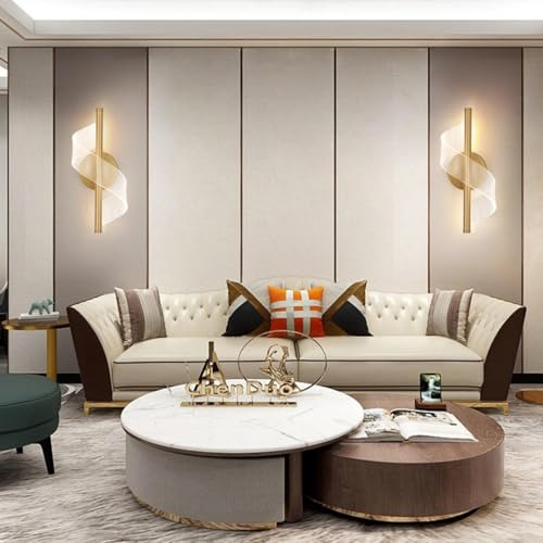 Image of One94Store Cross Border Minimalist Modern LED Wall Lamp (Gold) | Nordic Style Creative Bedside Light | Ultra Bright 3 Color Modes for Bedroom, Living Room & Aisle Background Wall Fixture