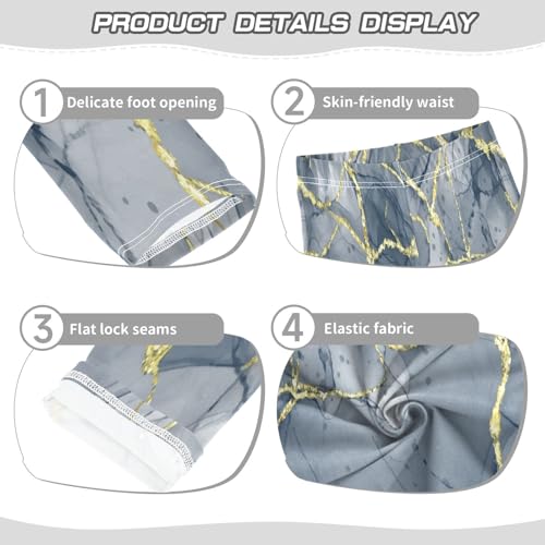 Bolaz Toddler Girls Leggings Printed Yoga Pants Leggings Gold Line Marble for Kids3