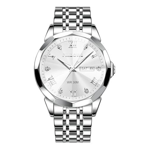 Image of PINDOWS Watch for Men Big Dial Analog Digital Black Silicone Sport Multifunction Luminous LED Dial Waterproof Watches Fashion Wristwatches