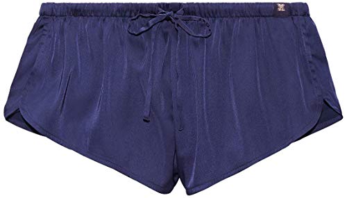 Savage X Fenty Women's Reg X Satin Drawstring Short, Navy Blue, L