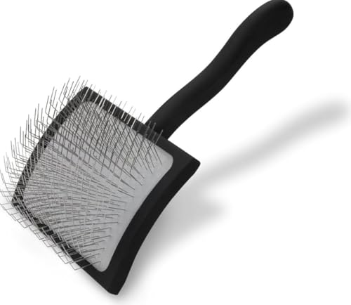 Dog Slicker Brushes For Grooming Handle with Steel pins (Black)