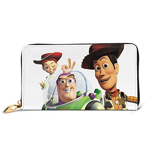 Toy Story - Cartera de piel con cremallera para guardar monedas, para teléfonos móviles, tarjetas de crédito y monedas, para hombres y mujeres