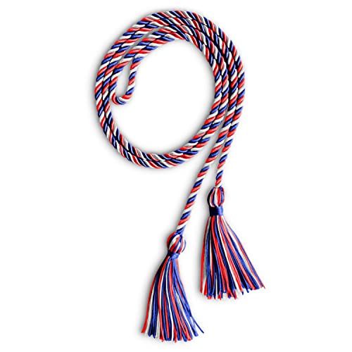 Image of Endea Graduation Single Honor Cord Three-Color (Royal Blue /Red /White)
