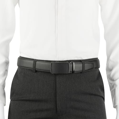 Image of Lavemi Men's Real Leather Ratchet Dress Belt with Automatic Buckle,Elegant Gift Box