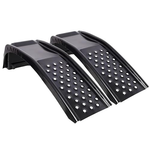 Rampas para automóvil de 8000 lb de capacidad, rampas pesadas de acero para mantenimiento de camiones, SUV y automóviles, cambio de aceite, 35 pulgadas de largo, paquete de 2, negro miniatura 1