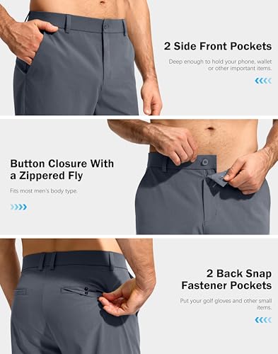 Image of G Gradual Mens Golf Pants Stretch Dress Casual Pants 30 inch /32 inch /34 inch Lightweight Work Travel Slacks for Men with 4 Pockets