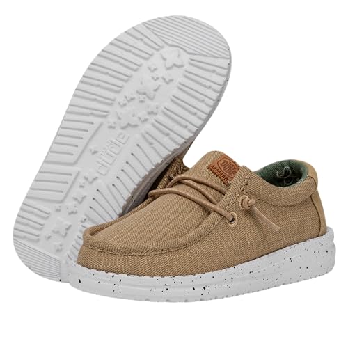 Image of HEYDUDE Wally Toddler Washed Canvas | Boy's Loafers | Boy's Slip On Shoes | Comfortable & Light Weight