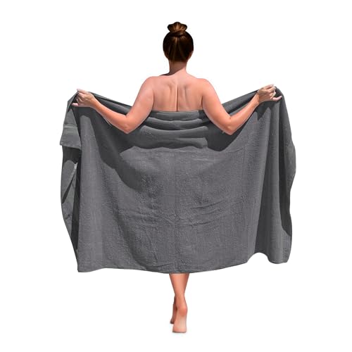 altego Haut de Gamme Drap de Bain Grande Taille 100 x 180 cm - 100% Coton Epais - Serviette XXL (Gris)