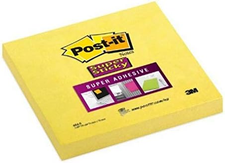 Post-it 654S6PAD 76 x 76 mm Super Sticky Note - Ultra Yellow : Amazon ...