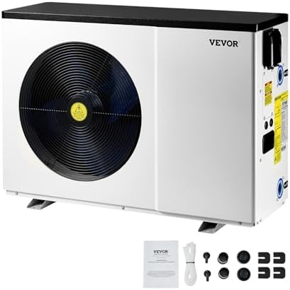 VEVOR Electric Pool Heat Pump, 51200 BTU, Pool Heaters for 7926-15851GAL Above and In Ground Pools, Low Noise, Heating and Cooling Highly Efficient & Energy-Saving Pool Water Heater AC208-230V 60Hz