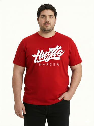 Image of Toodlegram Men Plus Size Printed T-Shirt | Round Neck Half Sleeves | Regular Fit Big & Tall | Pure Cotton Casual Summer Wear T-Shirt for Men