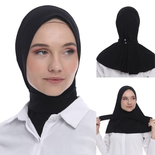 Marwa Fashion Muslim Hijab for Women - Premium Quality Hijab Scarf for Women Made up of 100% Stretchable Polyester, Pack of 3 Black