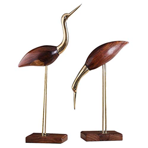 PLEASUR Moda Cobre Puro pájaro decoración del gabinete del Vino Sala de Estar decoración del gabinete de TV artesanías Decorativas Suaves, Base de ébano