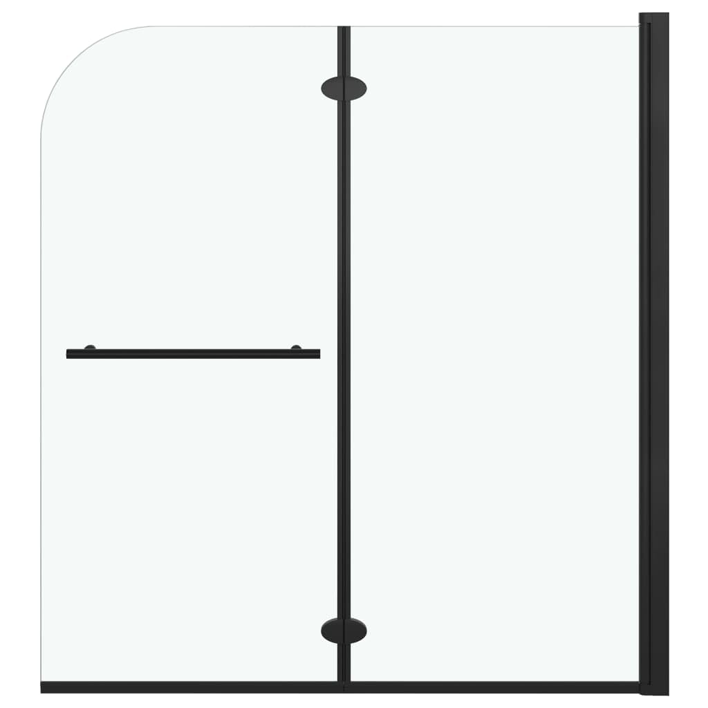 Składana kabina prysznicowa ze szkłem bezpiecznym ESG, 120 x 140 cm, czarna, 2 panele, rama aluminiowa, składane drzwi prysznicowe do łazienki, wnęki i wejście narożne bez barier