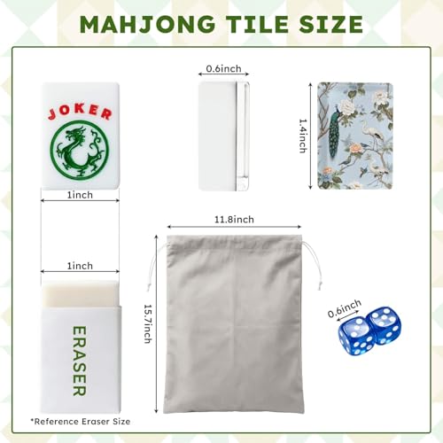 Juego de Mahjong Americano con 166 Fichas y Bolsa miniatura 2