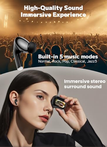 Wireless Earbuds, ENC Noise Cancelling Ear Buds with Smart Touchscreen Case, 48H Playtime for Sports & Working, Bass Stereo Sound, Bluetooth 5.4... - Image 6