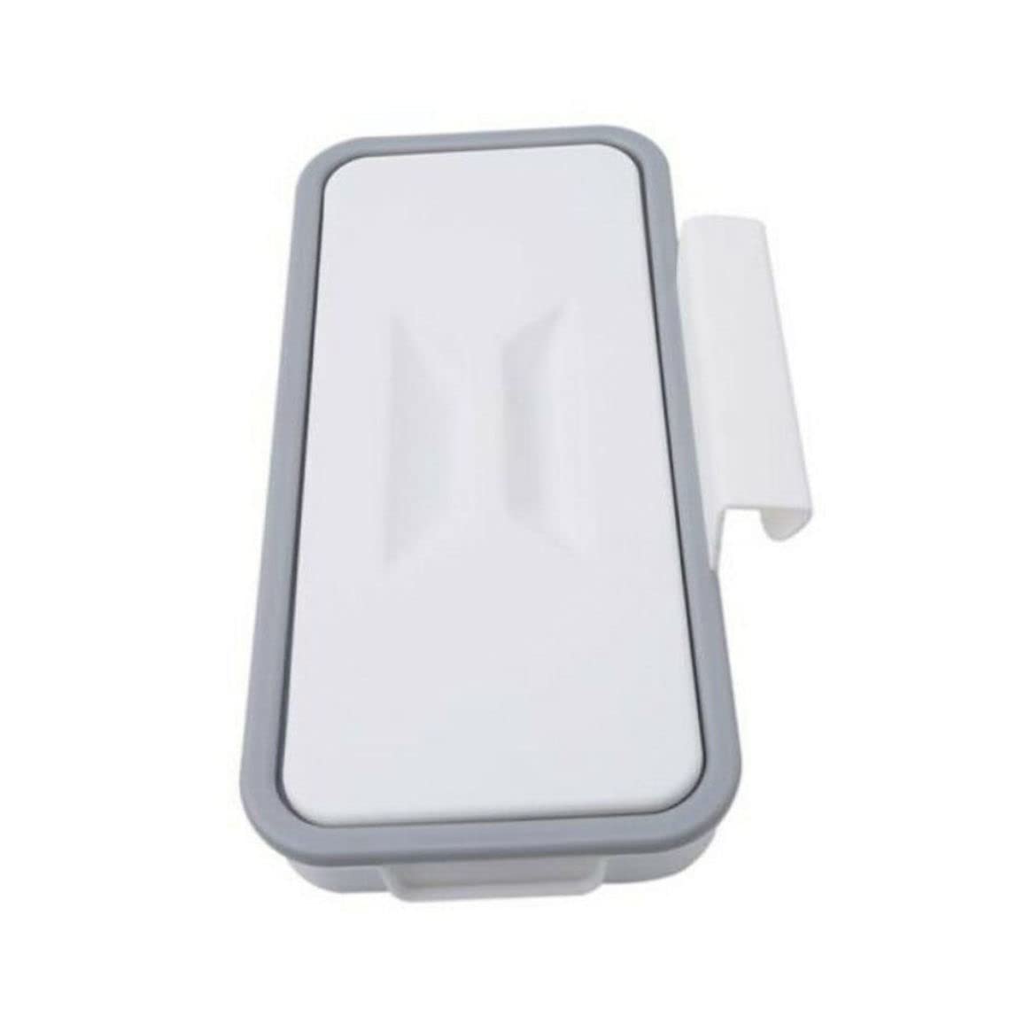 Licsaliwe Over Cabinet Trash Bag Holder with Lid, Space Saving Hanging Garbage Bag Dispenser Rack, Hands-Free Kitchen Trash Can Organizer for Under Sink, Pantry, Laundry Room