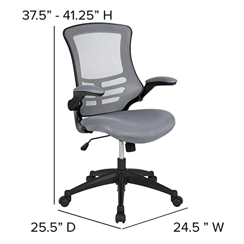 Image of Flash Furniture Kelista Office Chair, Ergonomic, Mid-Back, Dark Gray Mesh with Swivel