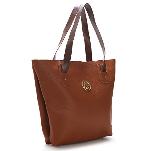 Bolsa Feminina Sacola Grande mais Bolsa Baú Ana Pessoni (Marrom)