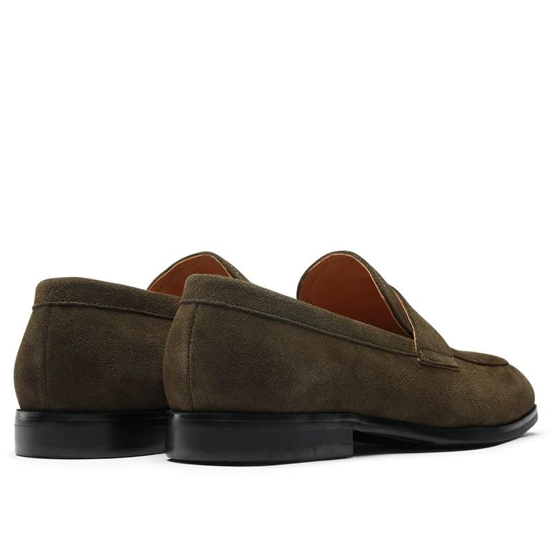 Men's Casual Leather Suede Loafers Non-Slip Rubber Soft Sole Dress Leather Shoes Classic Slip On Walking Comfortable Driving Shoes Breathable for Men3