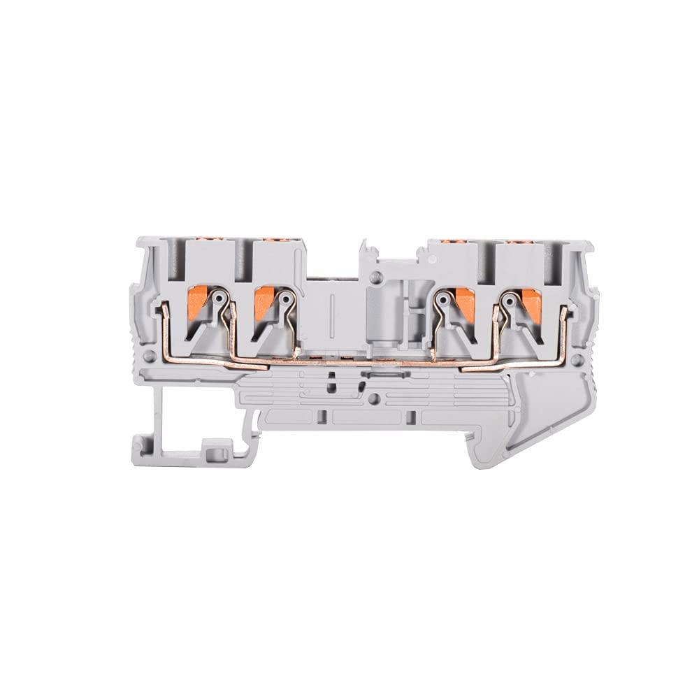 ST2-2.5/2X2 Twin Spring Terminal Block Push in Type PT Screwless Wire Din Rail Connector 30 Pcs Set