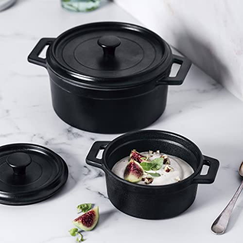 Miniatura 5 de Lacor - 63392 - Cacerola Mini, Cacerola Con Tapa, Fabricado En Melamina, Apta Para Lavavajillas, Libre De Bpa, Ø10 Cm, 210 Ml, Negro