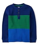 Gymboree,and Toddler Long Sleeve Henley Shirt,Renew Blue Color Block,5T