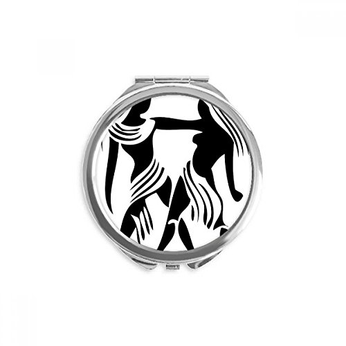 Espejo redondo portátil de bolsillo para maquillaje con diseño zodiacal de Géminis