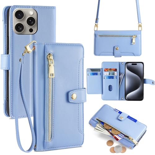 Compatible con Samsung Galaxy Note 5 / N9200 El Soporte se Puede Girar Estuche para Cartera con Cremallera Blue