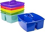 Storex Large Classroom Caddy,13 x 11 x 6.575 Inches, Assorted Colors, Case of 6 (00948E06C)