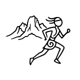 Sierra Tarahumara Sticker Mountain Outline Running Figure Minimalist Tribal Laptop Decal Car Bumper Nature Window Vinyl Art