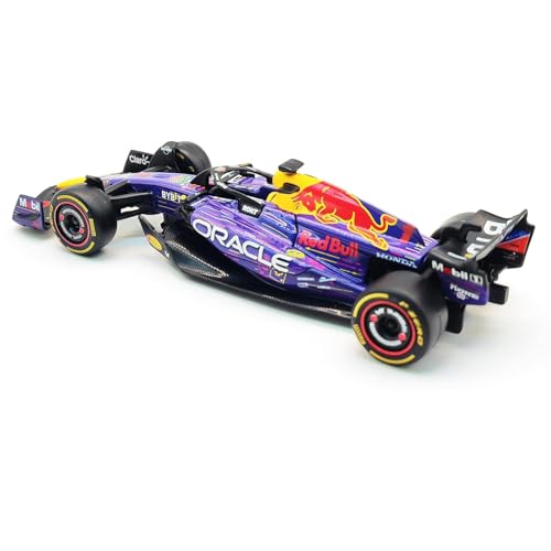 Image of PLUSPOINT 1:43 Scale 2023 RB19#1 Racing Diecast Model Car, Purple Black Alloy Metal Collectible Vehicle with Smooth Rolling Wheels for Display Collectors