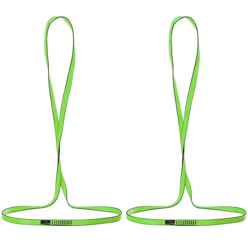 18mm Nylon Climbing Sling Runner 23KN-CE2008 EN566 Certified Webbing Straps (Green-2pcs, 120cm)