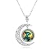 Liumart Handmade Moon Cartoon Pendant Necklace, Cute Crescent Moon Jewelry