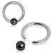 316L Surgical Steel Captive Bead Ring with Hematite Ball (Sold Individually)