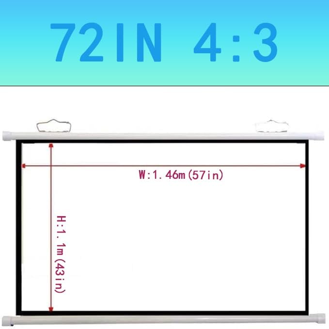 Pantalla manual para proyector portátil 72" 4:3 HD miniatura 6