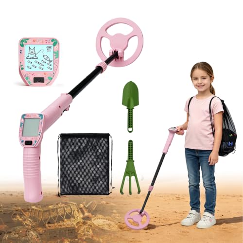 Pink Kids Metal Detector Treasure Hunter Set