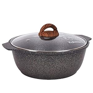 Cooking Pot Aluminum Dutch Oven Pot with Glass Lid”Granit ultra” 135.26 oz. (4 L) Cookware Kitchen Pot