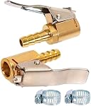 Toolwiz Verrouillage de 1/4" Air Gonfleur à pneus Chuck, 2 Boîte portable Air Accessoires pour compresseur Air Adaptateur tête de valve Presta Joint avec connecteur Barb à utiliser avec pression d'écartement des pneus